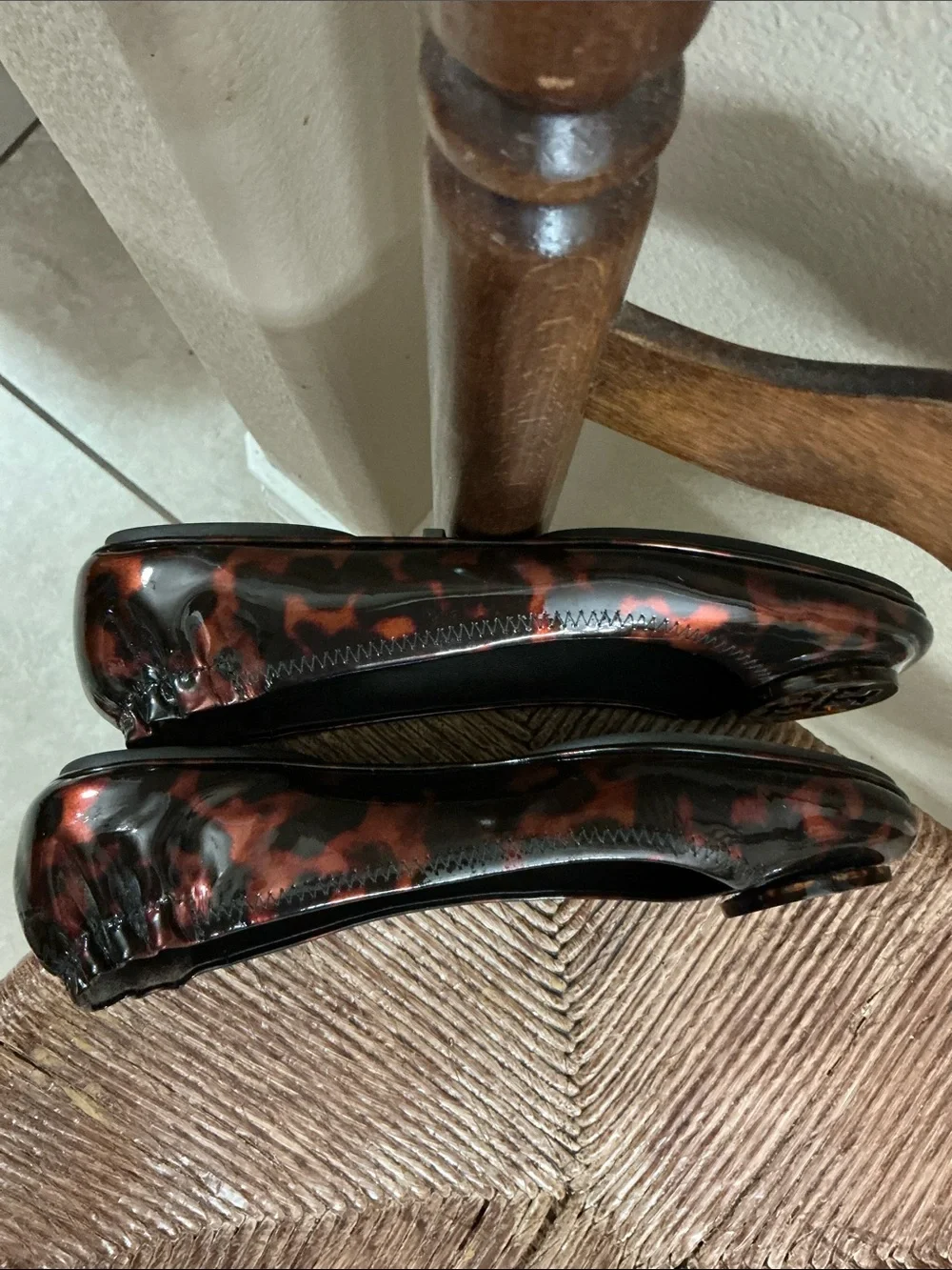 Tory Burch Tortoiseshell Patent Reva Ballet Flats
